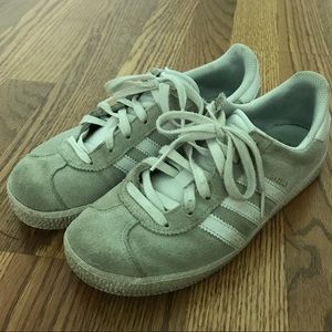 Light Grey Adidas Gazelles